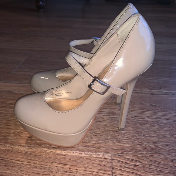 Cathy Jean Mary Jane Platform Heels - Nude - Picture 6 of 10